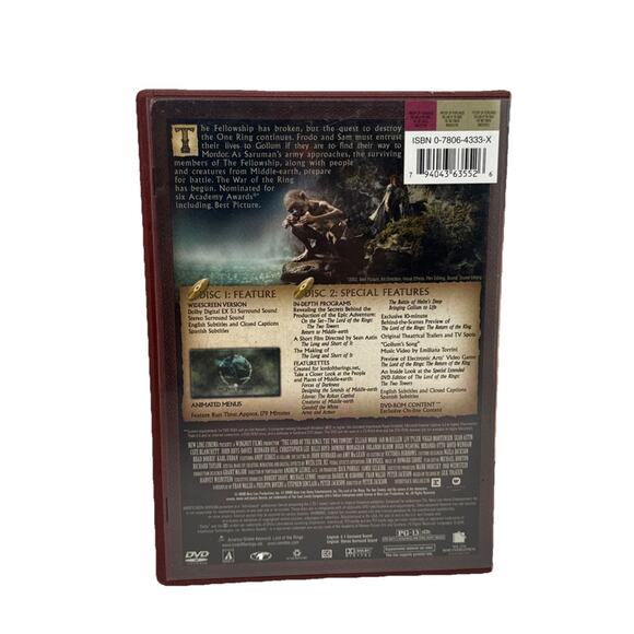 The Lord of the Rings: The Two Towers Movie 2 Discs DVD 2002 Widescreen Fantasy - Picture 4 of 10